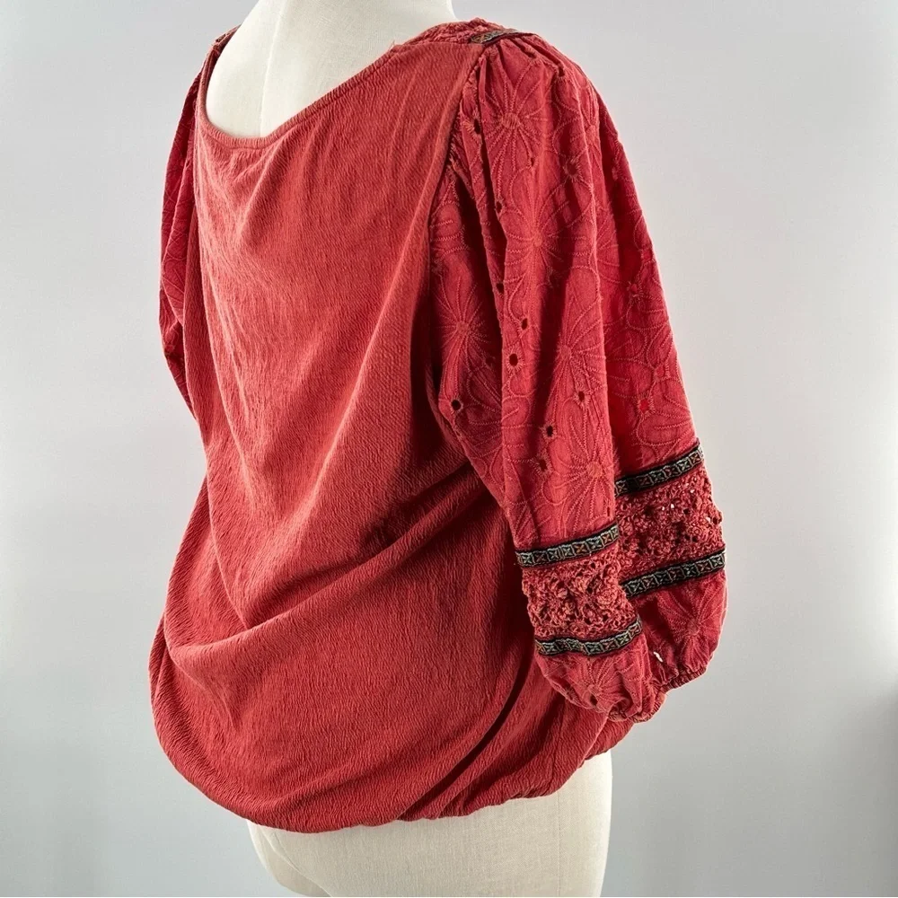 gimmick top size XXL red boho bohemian peasant fairycore renaissance Renfaire